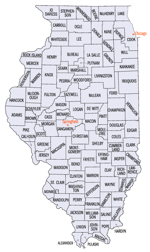 Illinois county map